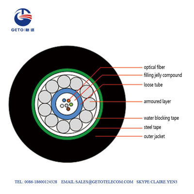 250 um 2 핵심 중심관 1000m HDPE OM4 광섬유 케이블