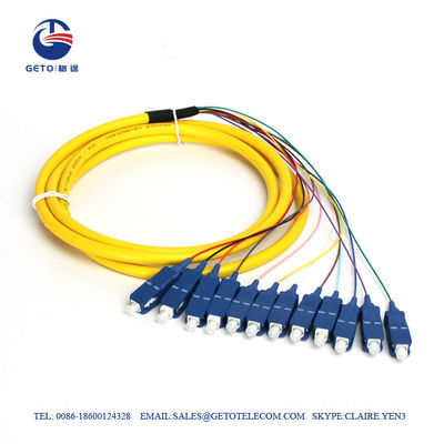 고정밀 SM SC 12 핵심 0.3dB 광섬유 변발 단일 모드
